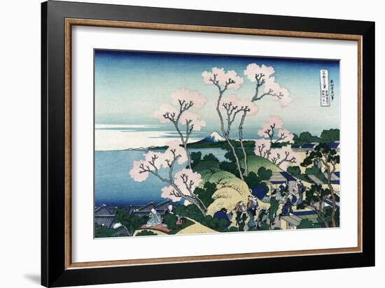 Goten-Yama-Hill. Shinagawa on the Tokaido Road-Katsushika Hokusai-Framed Art Print