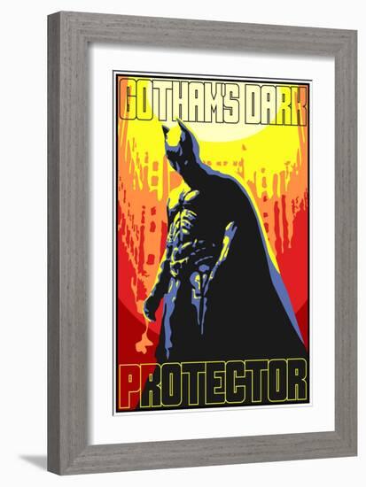 Gothams Guardian-Cristian Mielu-Framed Art Print