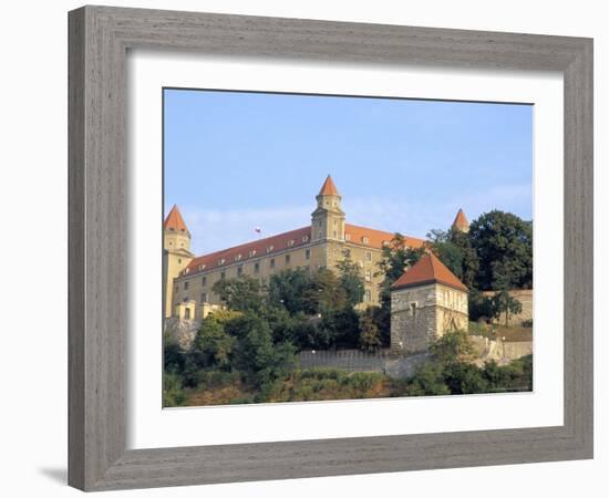 Gothic 15th Century Castle Dominates Bratislava at Dusk, Bratislava, Slovakia-Richard Nebesky-Framed Photographic Print