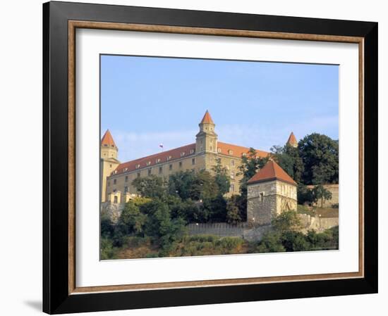 Gothic 15th Century Castle Dominates Bratislava at Dusk, Bratislava, Slovakia-Richard Nebesky-Framed Photographic Print