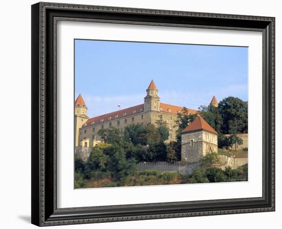 Gothic 15th Century Castle Dominates Bratislava at Dusk, Bratislava, Slovakia-Richard Nebesky-Framed Photographic Print