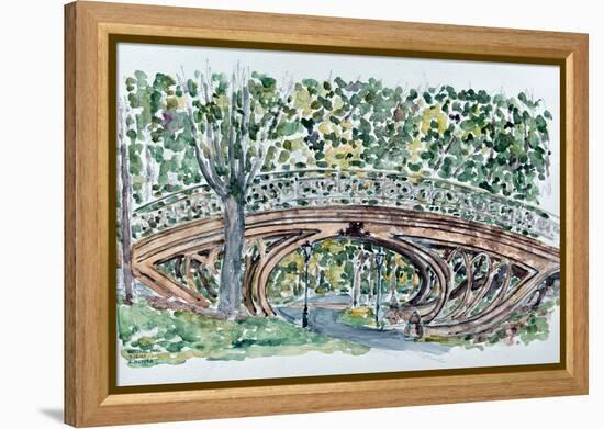 Gothic Bridge, Central Park-Anthony Butera-Framed Premier Image Canvas