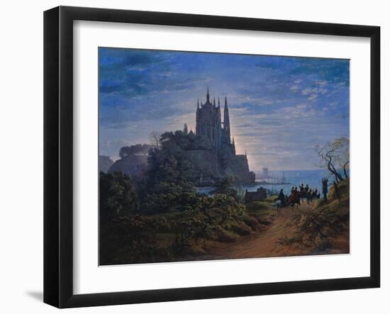 Gothic Church on a Rock by the Sea. 1815-Karl Friedrich Schinkel-Framed Giclee Print