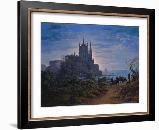 Gothic Church on a Rock by the Sea. 1815-Karl Friedrich Schinkel-Framed Giclee Print