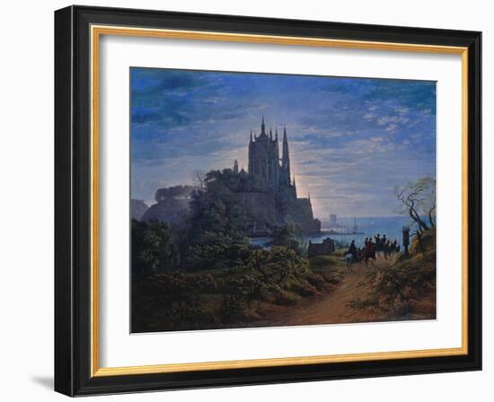 Gothic Church on a Rock by the Sea. 1815-Karl Friedrich Schinkel-Framed Giclee Print