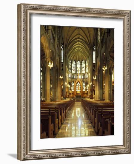 Gothic Interior of the Cathedral Basilica of the Assumption, Covington, Kentucky, USA-Adam Jones-Framed Photographic Print