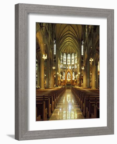 Gothic Interior of the Cathedral Basilica of the Assumption, Covington, Kentucky, USA-Adam Jones-Framed Photographic Print