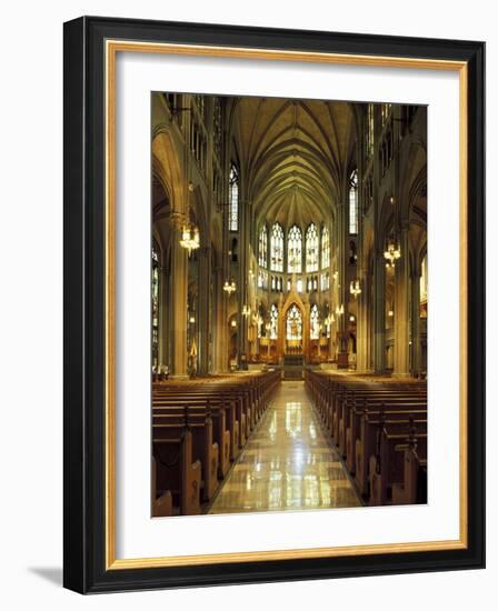 Gothic Interior of the Cathedral Basilica of the Assumption, Covington, Kentucky, USA-Adam Jones-Framed Photographic Print