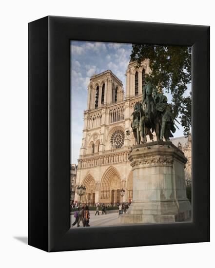 Gothic Notre Dame Cathedral and Statue of Charlemagne Et Ses Leudes, Place Du Parvis Notre Dame, Il-Richard Nebesky-Framed Premier Image Canvas