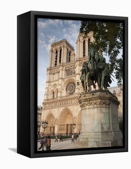 Gothic Notre Dame Cathedral and Statue of Charlemagne Et Ses Leudes, Place Du Parvis Notre Dame, Il-Richard Nebesky-Framed Premier Image Canvas