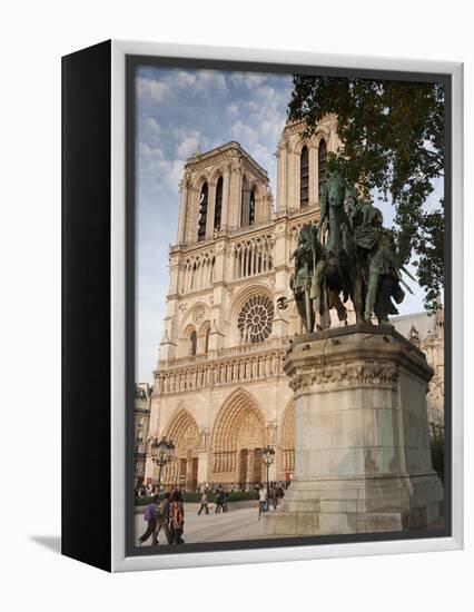 Gothic Notre Dame Cathedral and Statue of Charlemagne Et Ses Leudes, Place Du Parvis Notre Dame, Il-Richard Nebesky-Framed Premier Image Canvas