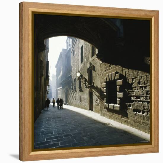 Gothic Quarter, Barcelona, Catalonia (Cataluna) (Catalunya), Spain, Europe-Sheila Terry-Framed Premier Image Canvas