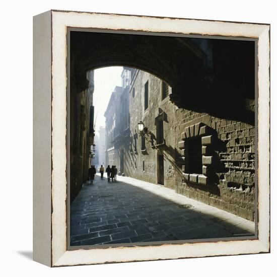 Gothic Quarter, Barcelona, Catalonia (Cataluna) (Catalunya), Spain, Europe-Sheila Terry-Framed Premier Image Canvas
