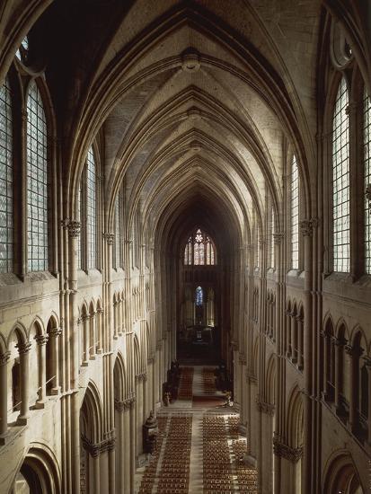 Gothic Style Central Nave Of Cathedral Of Notre Dame Photographic Print By Art Com