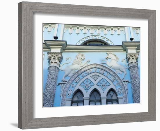 Gothic-Style Facade of the Synodal Printing House, Nikolskaya Ulitsa, Moscow, Russia, Europe-Lawrence Graham-Framed Photographic Print