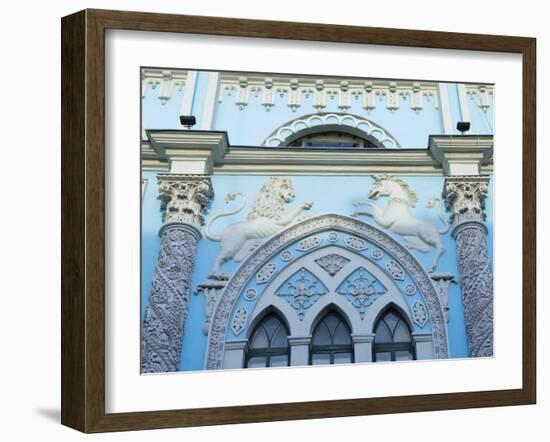 Gothic-Style Facade of the Synodal Printing House, Nikolskaya Ulitsa, Moscow, Russia, Europe-Lawrence Graham-Framed Photographic Print