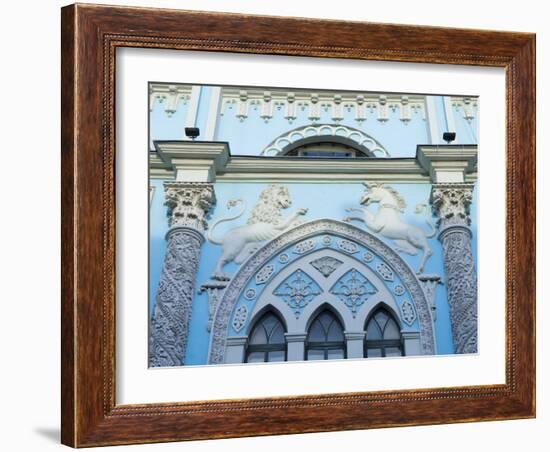 Gothic-Style Facade of the Synodal Printing House, Nikolskaya Ulitsa, Moscow, Russia, Europe-Lawrence Graham-Framed Photographic Print