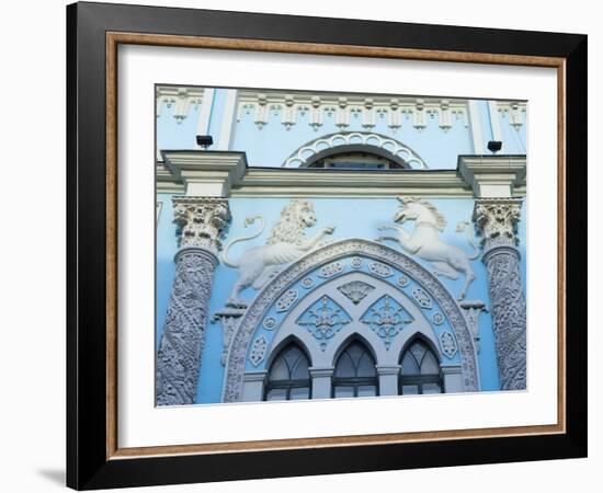 Gothic-Style Facade of the Synodal Printing House, Nikolskaya Ulitsa, Moscow, Russia, Europe-Lawrence Graham-Framed Photographic Print