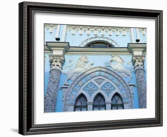 Gothic-Style Facade of the Synodal Printing House, Nikolskaya Ulitsa, Moscow, Russia, Europe-Lawrence Graham-Framed Photographic Print