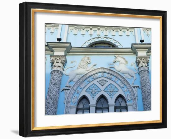 Gothic-Style Facade of the Synodal Printing House, Nikolskaya Ulitsa, Moscow, Russia, Europe-Lawrence Graham-Framed Photographic Print