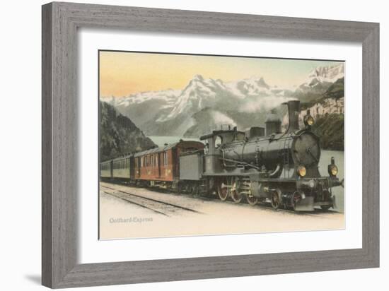 Gotthard Express Through the Alps-null-Framed Art Print