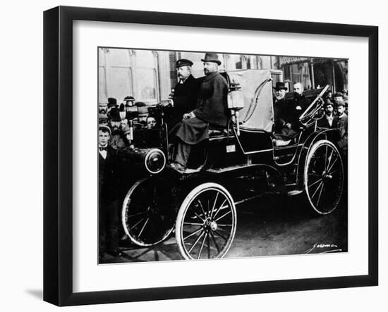 Gottlieb Daimler in a Canstatt Daimler, 1896-null-Framed Photographic Print