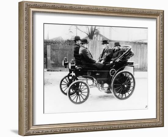 Gottlieb Daimler in an 1891 Canstatt Daimler, 1891-null-Framed Photographic Print