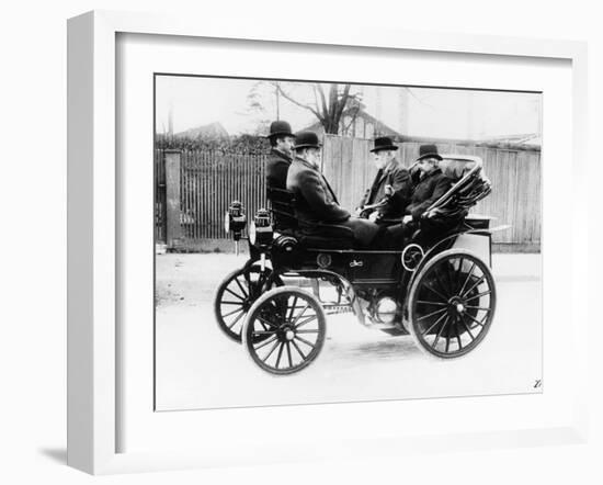 Gottlieb Daimler in an 1891 Canstatt Daimler, 1891-null-Framed Photographic Print