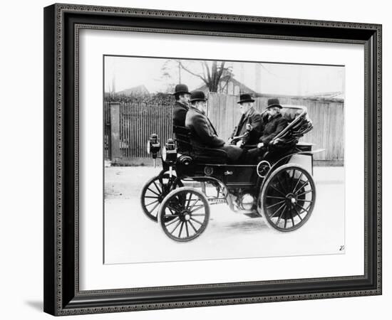 Gottlieb Daimler in an 1891 Canstatt Daimler, 1891-null-Framed Photographic Print