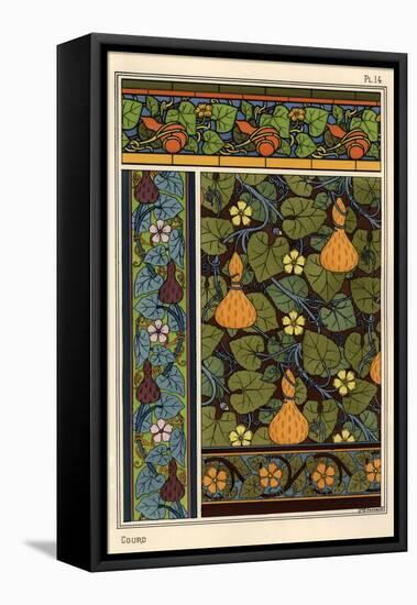 Gourd in wallpaper, stained glass and fabric patterns.-null-Framed Premier Image Canvas