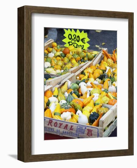 Gourds for Sale at Market Stall, Bergerac, Dordogne, France-Per Karlsson-Framed Photographic Print