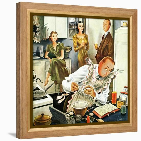 "Gourmet Cook?," April 13, 1946-Constantin Alajalov-Framed Premier Image Canvas