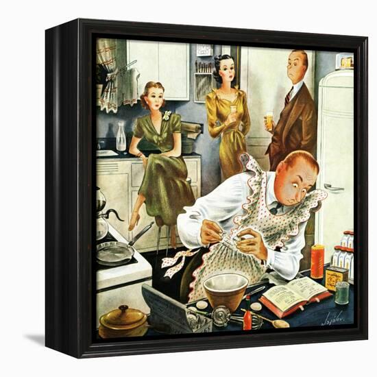 "Gourmet Cook?," April 13, 1946-Constantin Alajalov-Framed Premier Image Canvas