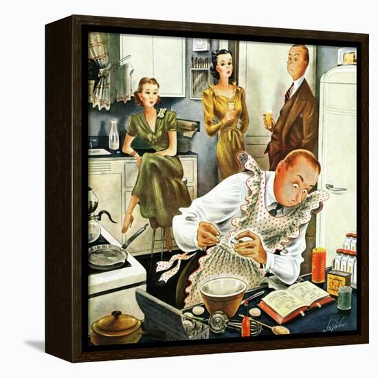 "Gourmet Cook?," April 13, 1946-Constantin Alajalov-Framed Premier Image Canvas