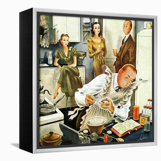 "Gourmet Cook?," April 13, 1946-Constantin Alajalov-Framed Premier Image Canvas