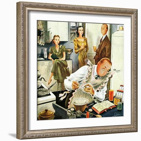 "Gourmet Cook?," April 13, 1946-Constantin Alajalov-Framed Giclee Print