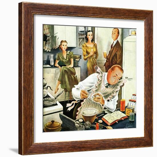 "Gourmet Cook?," April 13, 1946-Constantin Alajalov-Framed Giclee Print