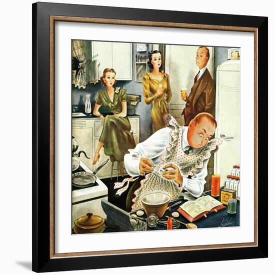 "Gourmet Cook?," April 13, 1946-Constantin Alajalov-Framed Giclee Print