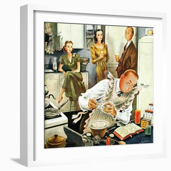 "Gourmet Cook?," April 13, 1946-Constantin Alajalov-Framed Giclee Print