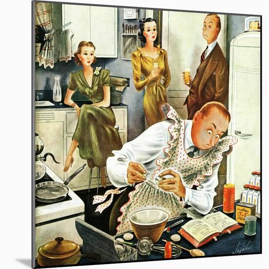 "Gourmet Cook?," April 13, 1946-Constantin Alajalov-Mounted Giclee Print