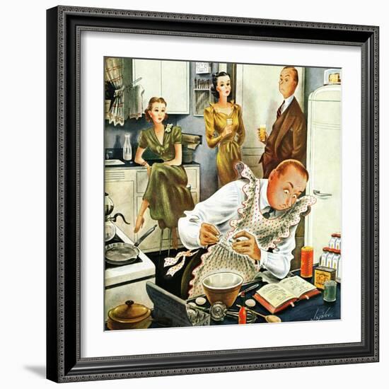 "Gourmet Cook?," April 13, 1946-Constantin Alajalov-Framed Giclee Print