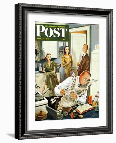 "Gourmet Cook?," Saturday Evening Post Cover, April 13, 1946-Constantin Alajalov-Framed Giclee Print