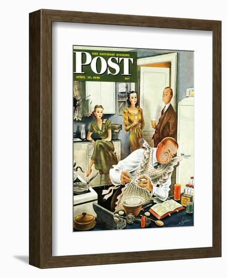 "Gourmet Cook?," Saturday Evening Post Cover, April 13, 1946-Constantin Alajalov-Framed Giclee Print