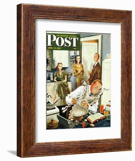 "Gourmet Cook?," Saturday Evening Post Cover, April 13, 1946-Constantin Alajalov-Framed Giclee Print