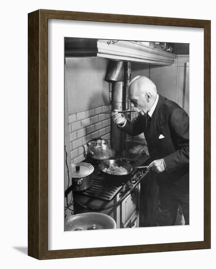 Gourmet E. Pomaine Cournosky, Tasting Food-Ralph Morse-Framed Photographic Print