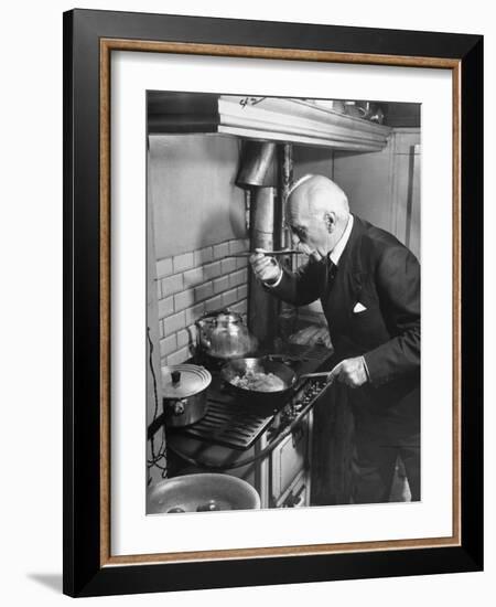 Gourmet E. Pomaine Cournosky, Tasting Food-Ralph Morse-Framed Photographic Print