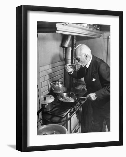 Gourmet E. Pomaine Cournosky, Tasting Food-Ralph Morse-Framed Photographic Print
