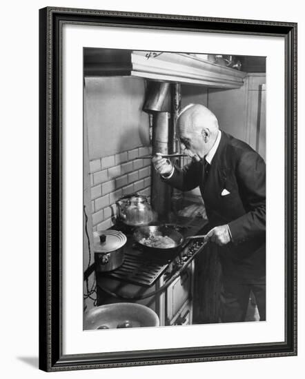 Gourmet E. Pomaine Cournosky, Tasting Food-Ralph Morse-Framed Photographic Print