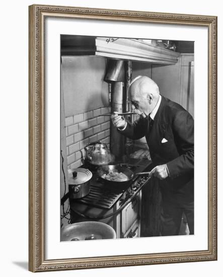 Gourmet E. Pomaine Cournosky, Tasting Food-Ralph Morse-Framed Photographic Print