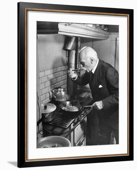 Gourmet E. Pomaine Cournosky, Tasting Food-Ralph Morse-Framed Photographic Print